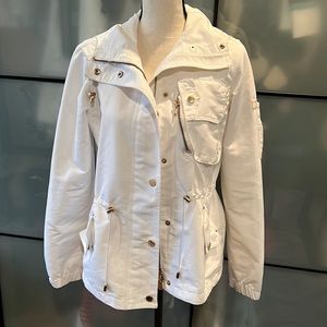 Ralph Lauren White and Gold Hooded Jacket sz s